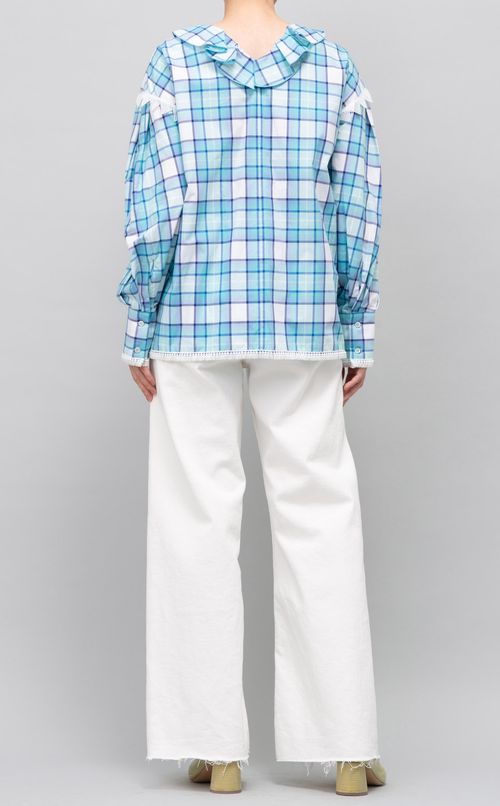 ショート丈フリルブラウス