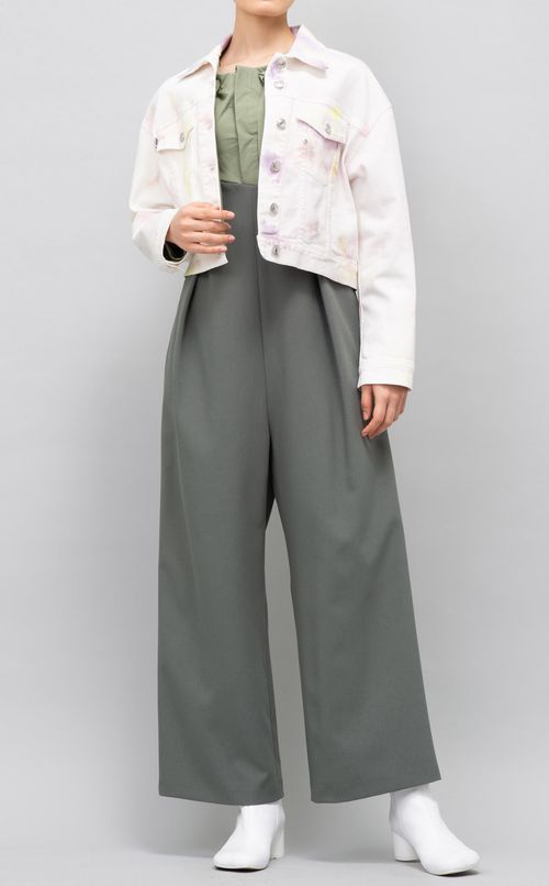 ショート丈デニムブルゾン