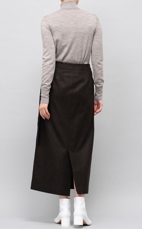 ウール混ラップスカート