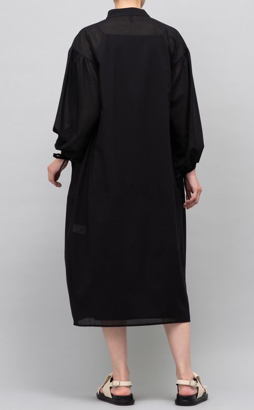 ウール混ギャザーワンピース