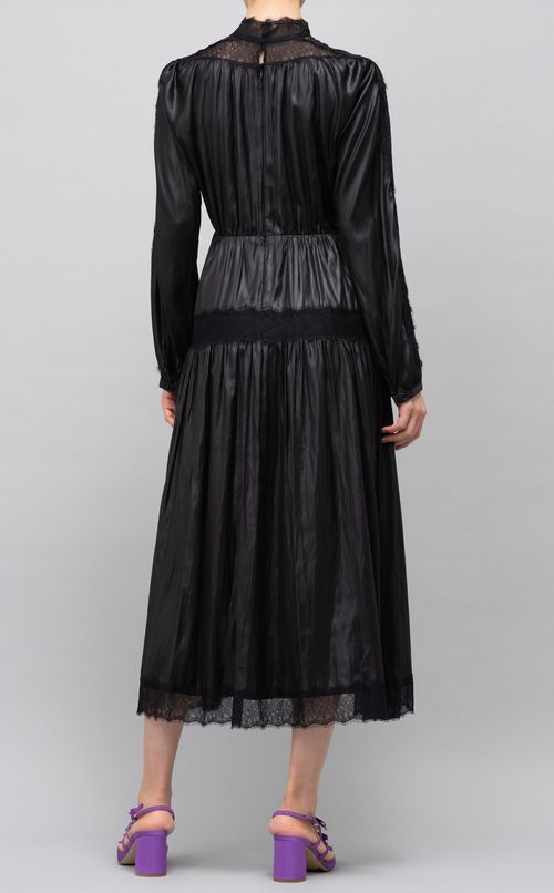 レース切替ギャザーワンピース