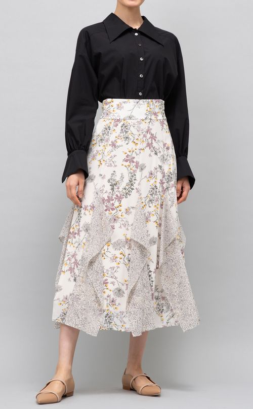 フラワープリントフレアスカート