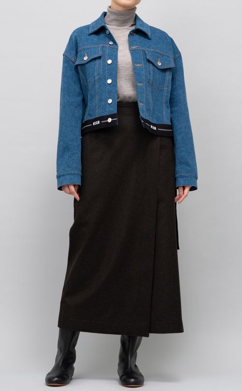 ウール混ラップスカート