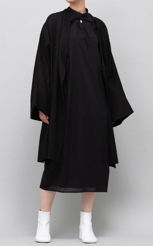 ウール混ギャザーワンピース