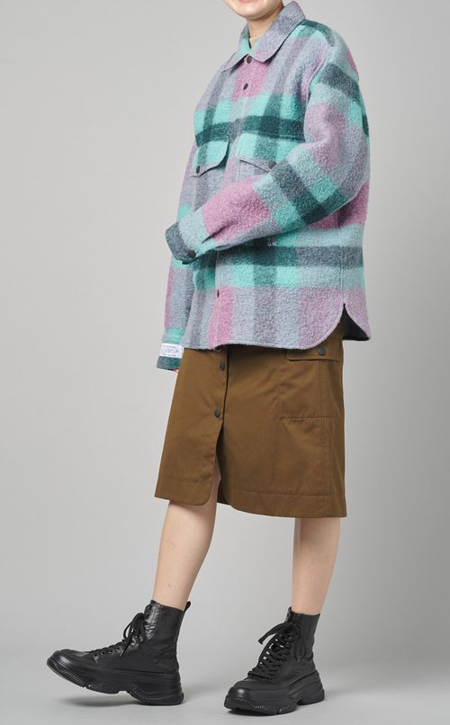 フロントボタンフレアスカート