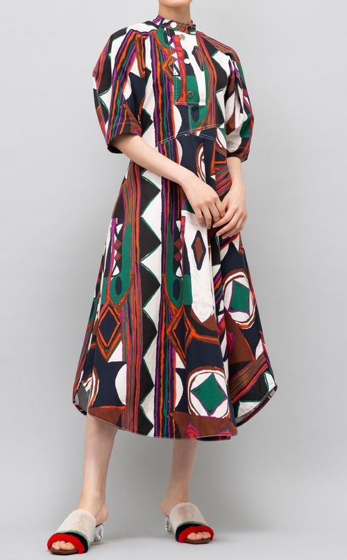 マルチカラープリントワンピース