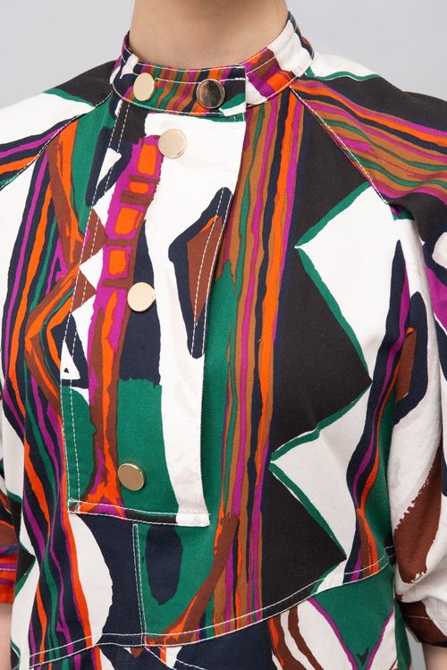 マルチカラープリントワンピース