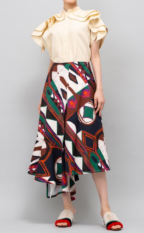 ショルダーフリルブラウス