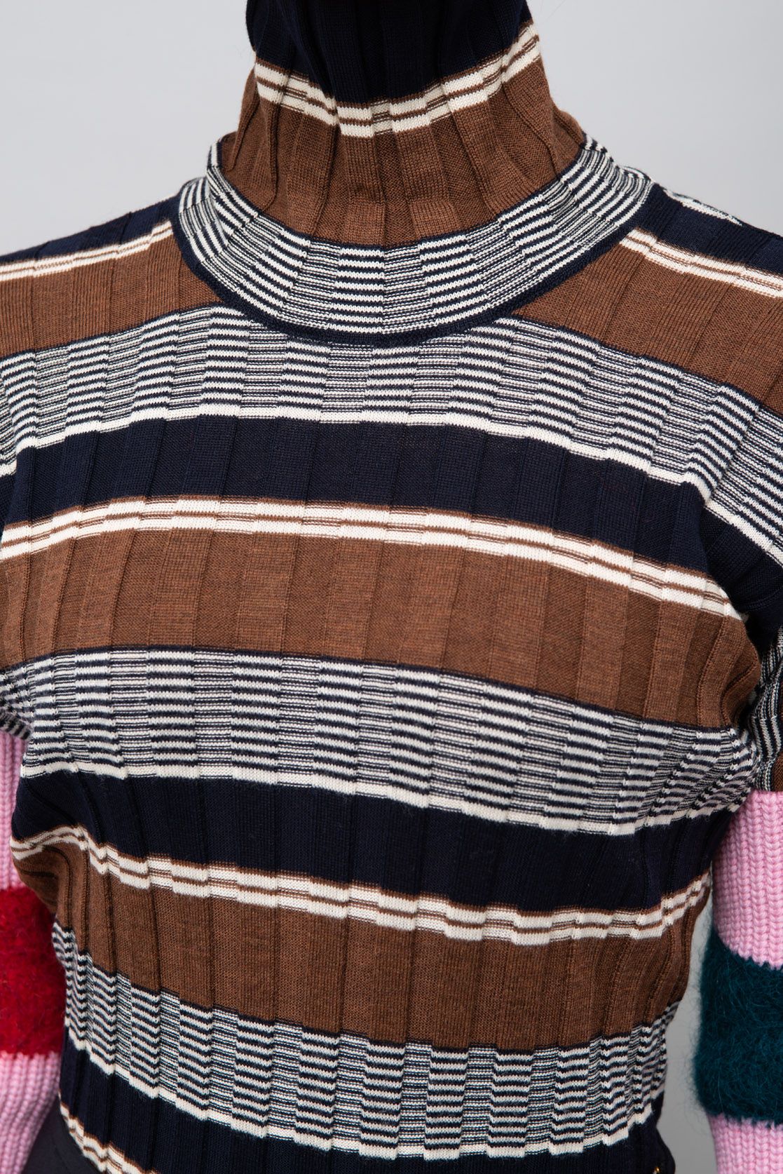 STRUCTURE マルチボーダー柄 vintage ウール カラーネップ マルチ