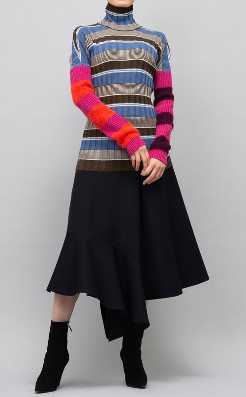 マルチボーダーカラーニット