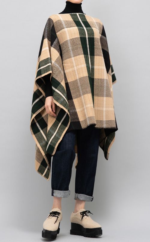 チェック柄ケープ