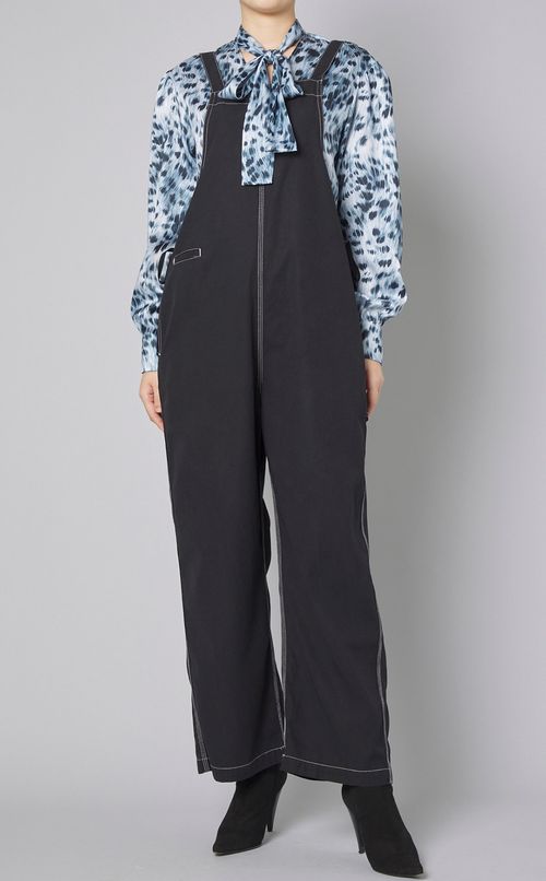 レオパードプリントボウタイブラウス