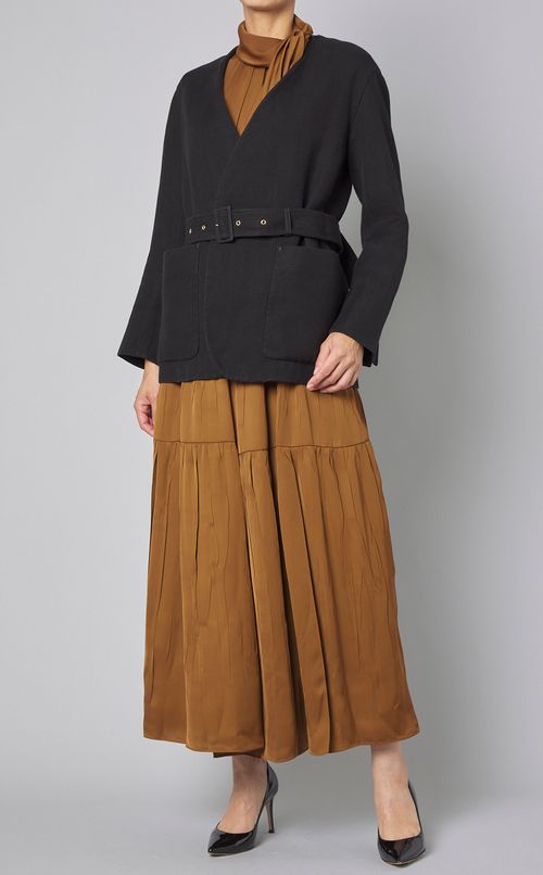 スタンドネックティアードワンピース