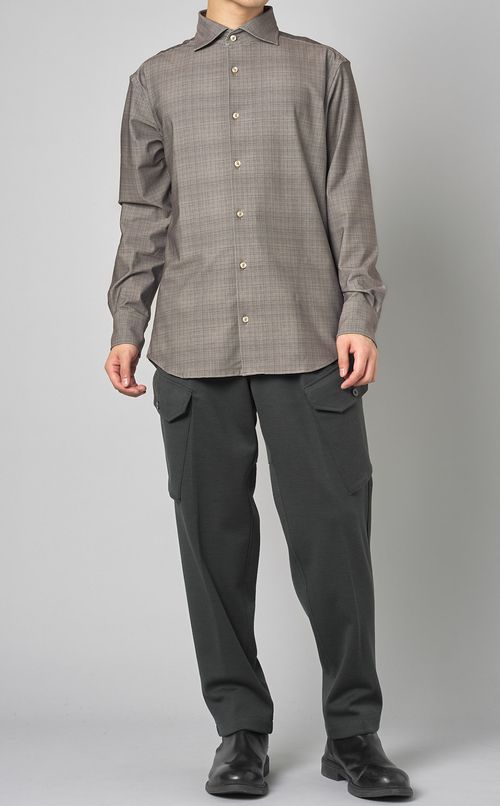 ストレッチスラブチェックシャツ