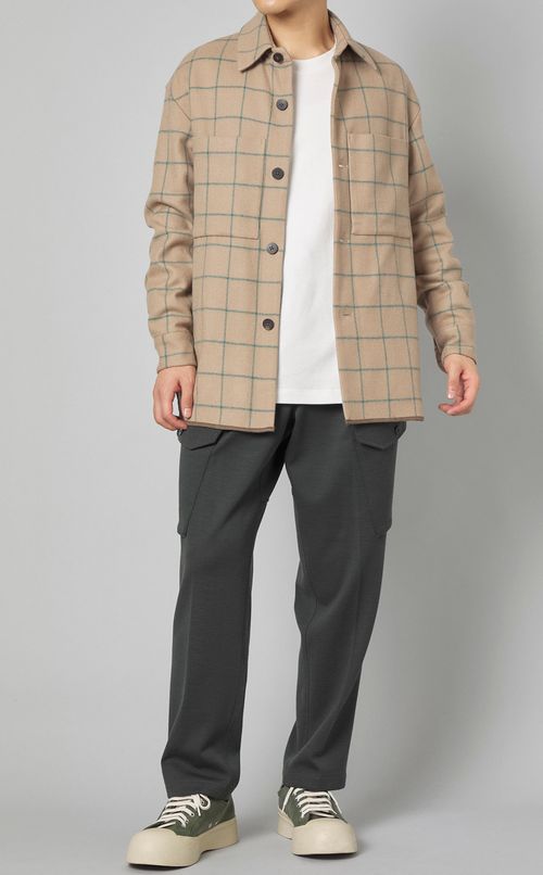 ウールチェックシャツ