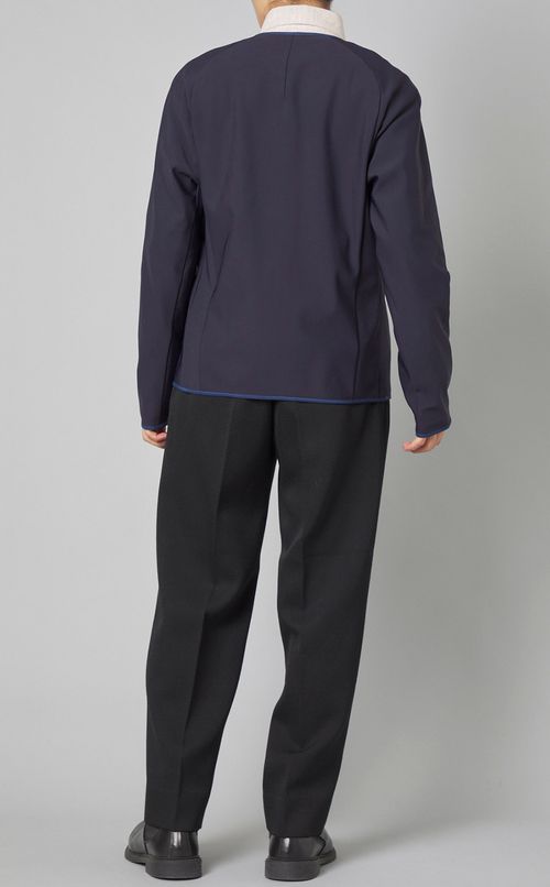 ナイロンノーカラージップジャケット