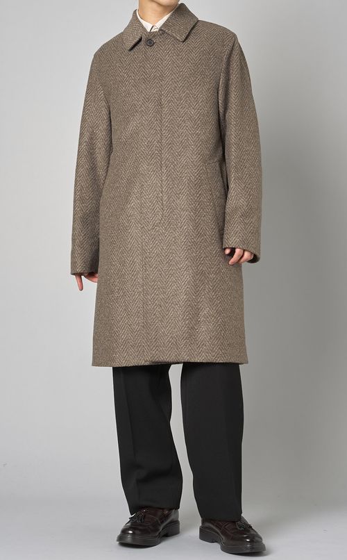 ヘリンボーンジャージーコート