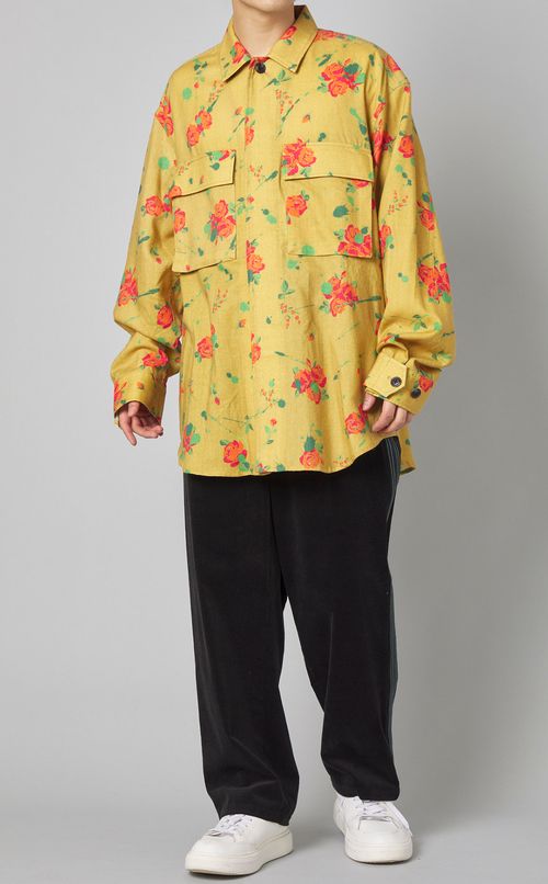 フラワープリントシャツ