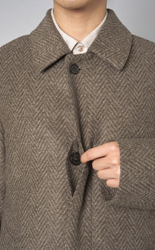 ヘリンボーンジャージーコート