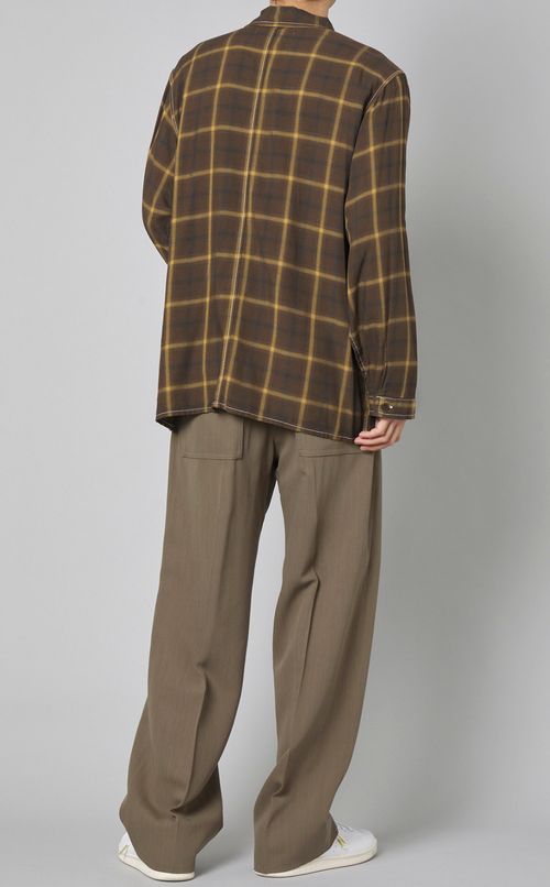 レーヨンチェックシャツ