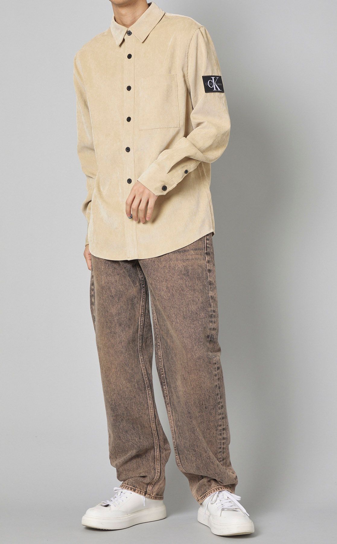 希少CALVIN KLEIN　コーデュロイシャツ　ピンク　Mサイズ ピンク シャツ（ブランドカルバンクライン）（メンズ