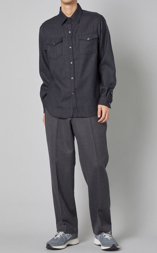 ウールデニムウエスタンシャツ