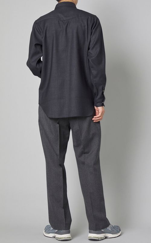 ウールデニムウエスタンシャツ