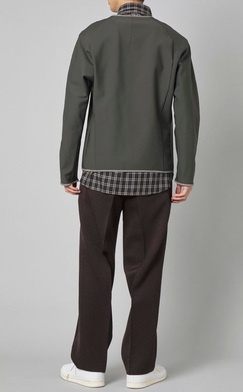 ナイロンノーカラージップジャケット