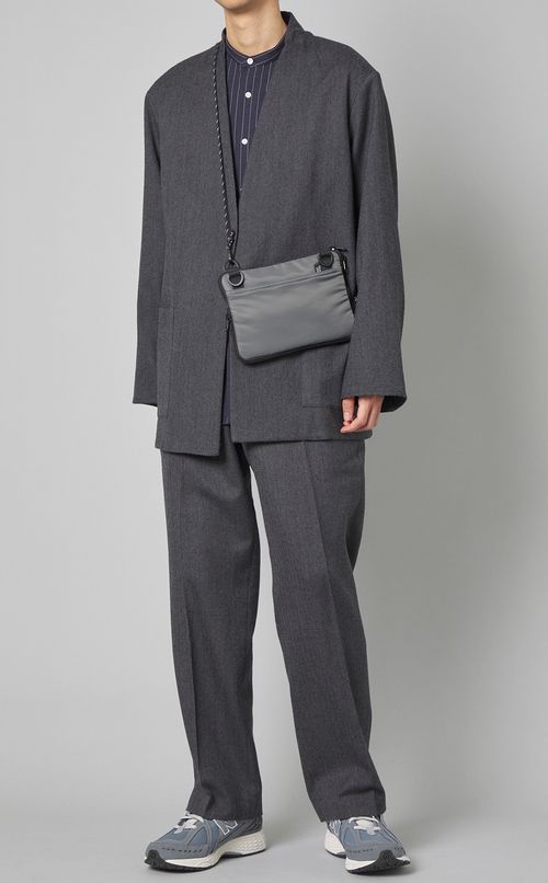 ラペルレスシャツジャケット