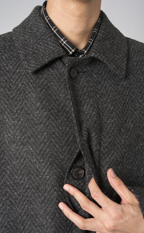 ヘリンボーンジャージーコート