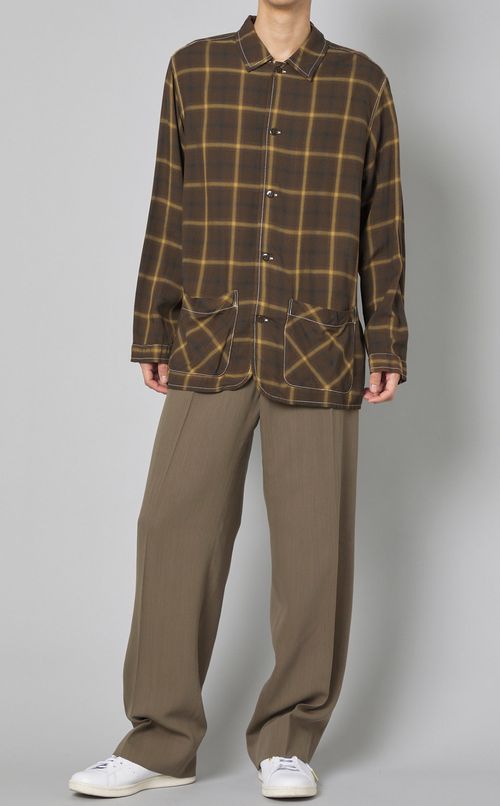 レーヨンチェックシャツ