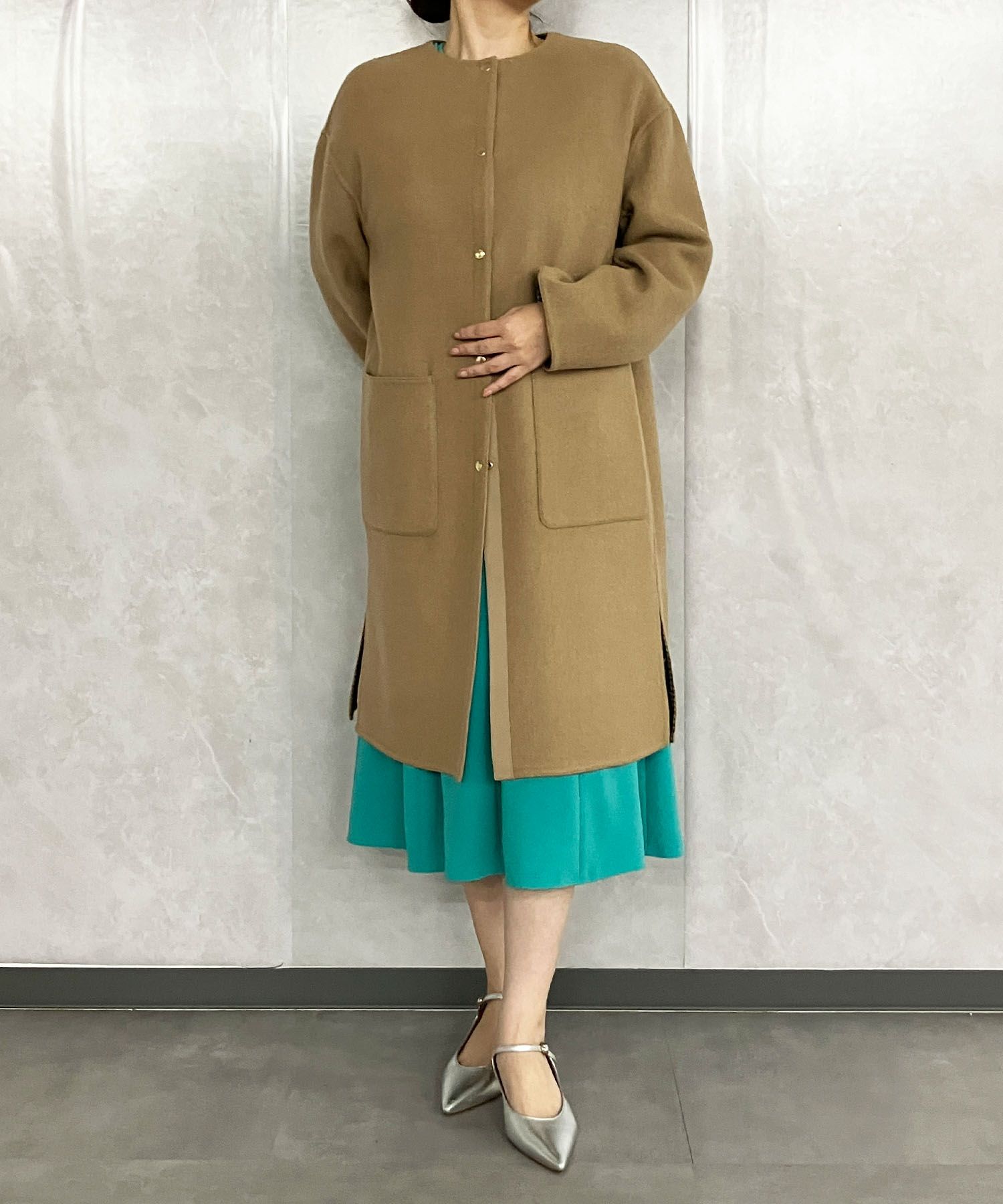 MACKINTOSH PHILOSOPHY｜リバーシブルノーカラーミドルコート