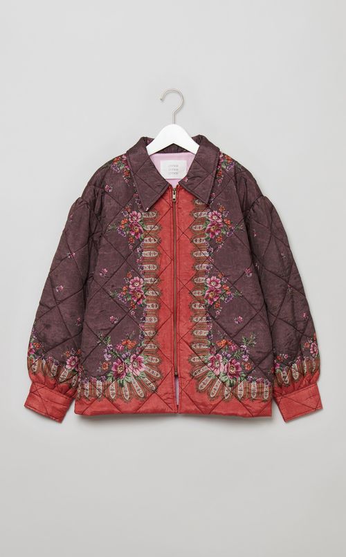 フラワープリントキルトブルゾン