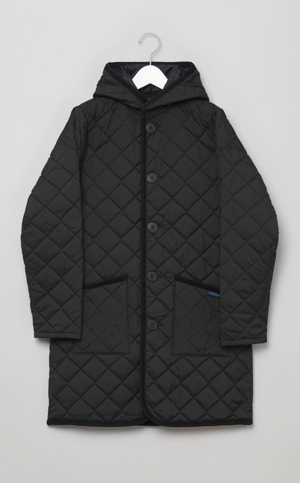 キルティングフーディロングコート
