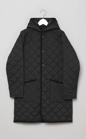 キルティングフーディロングコート