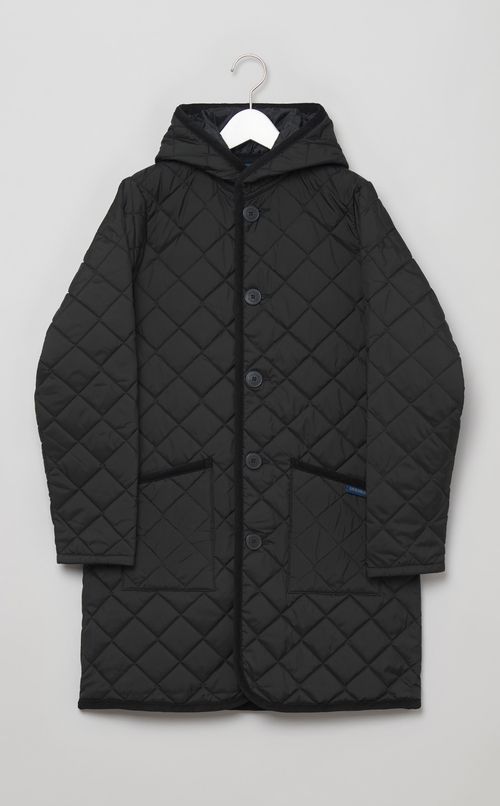 キルティングフーディロングコート