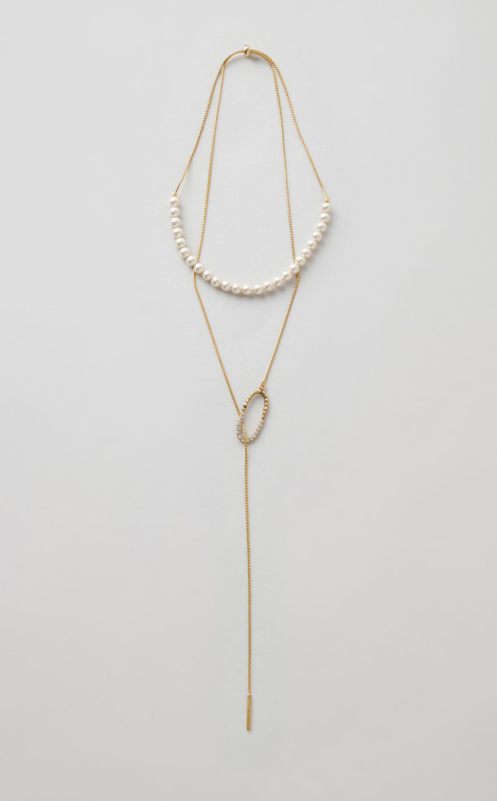 カットスチールパールラリエット