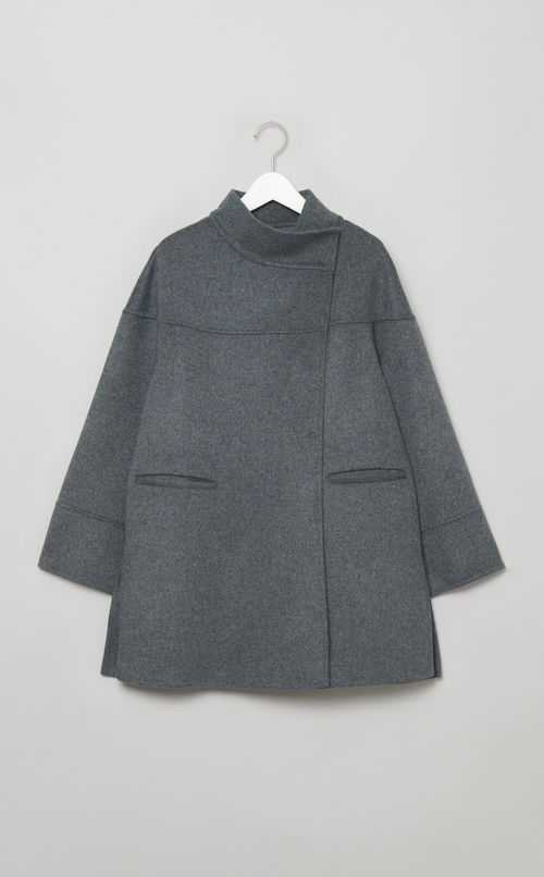 ダブルフェイススタンドカラーコート