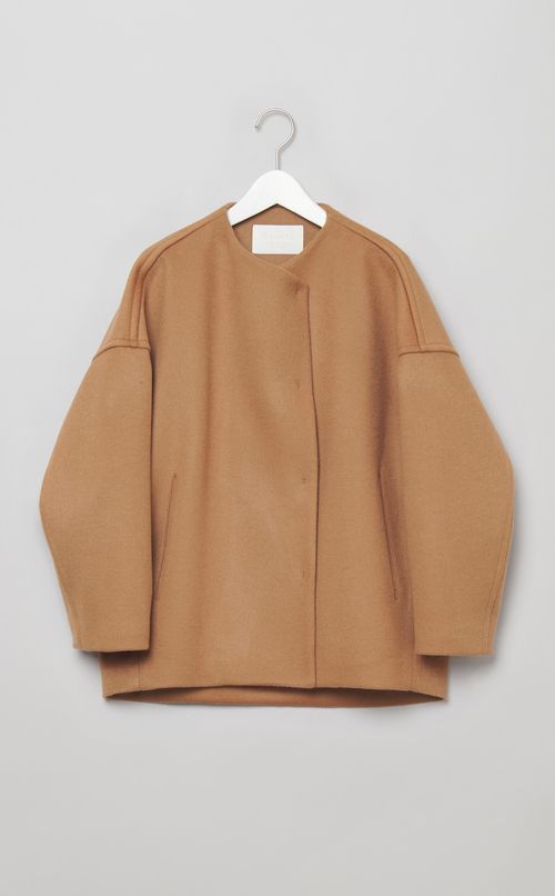 ウールカシミヤショートコクーンコート