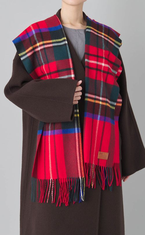 タータンチェックカシミヤマフラー