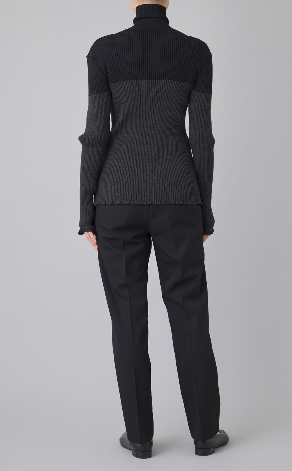 ダブルフロントウールリブカーディガン