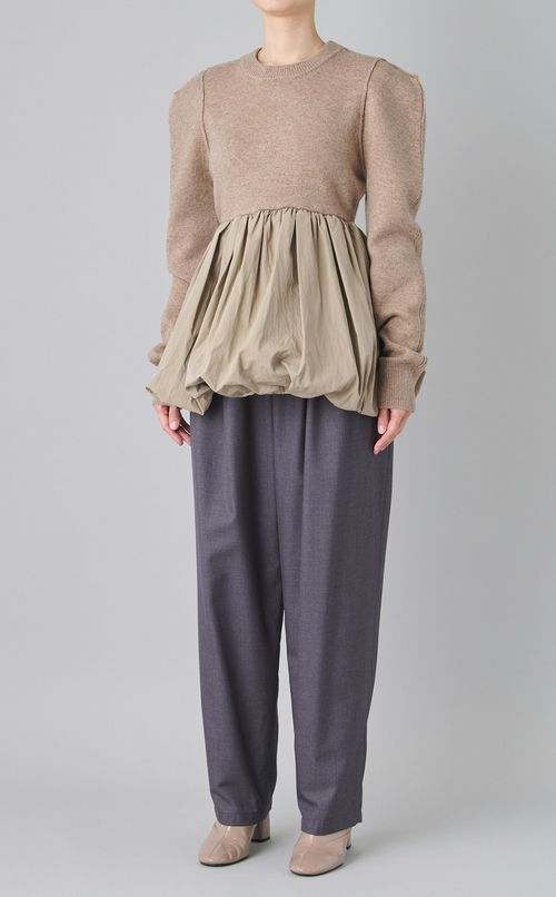 ワイドベルトタックパンツ