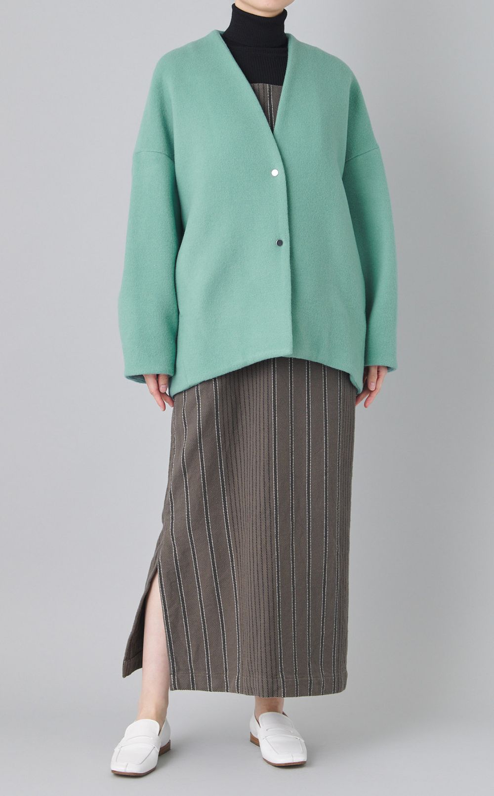 ストライプエプロンドレス