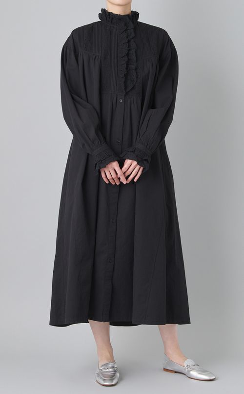 フリルスタンドカラーレースワンピース