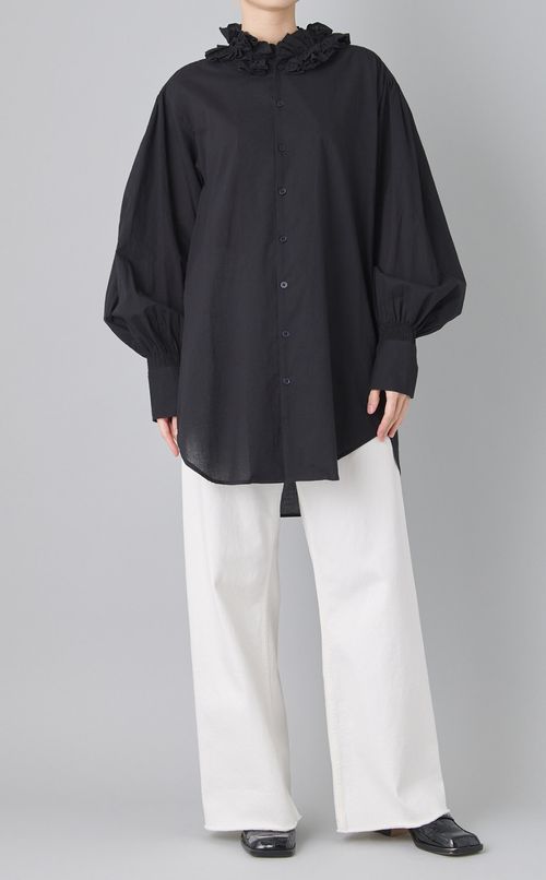 コットンフリルカラーシャツ