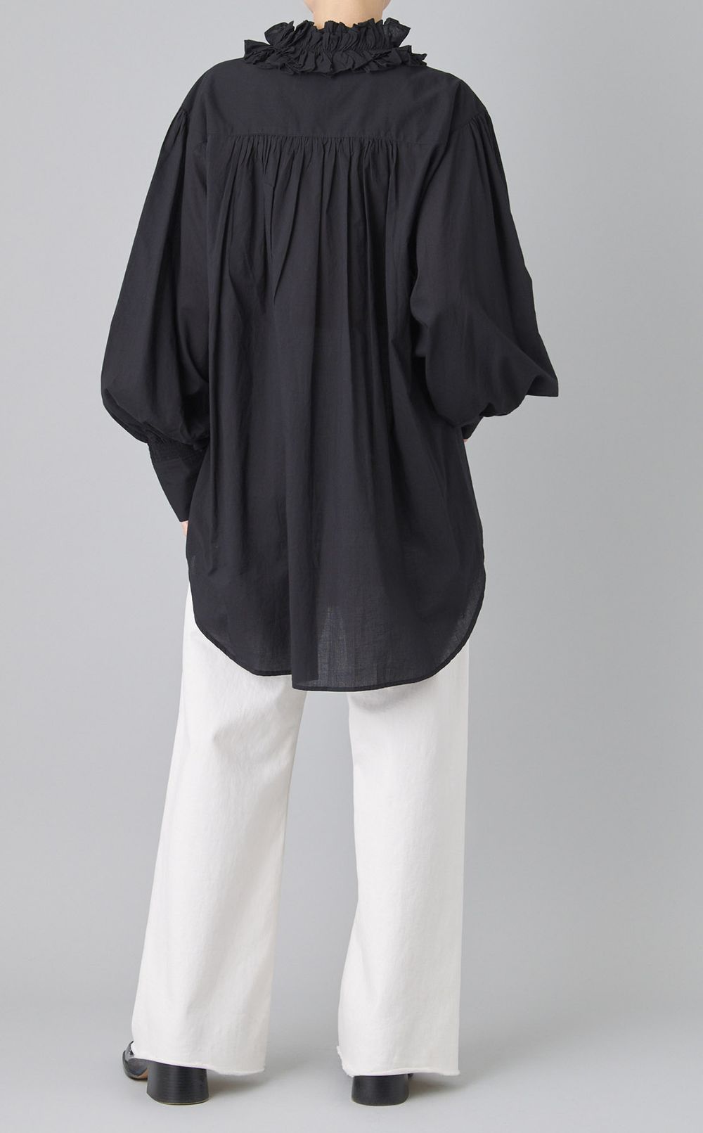 コットンフリルカラーシャツ