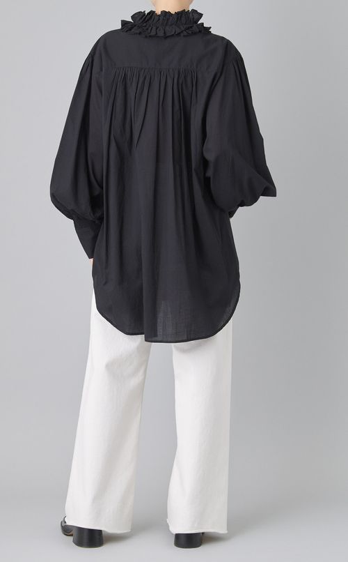 コットンフリルカラーシャツ