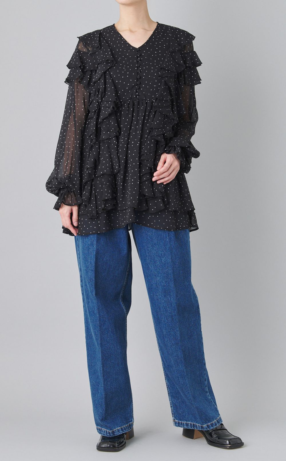 フリルチュニックブラウス