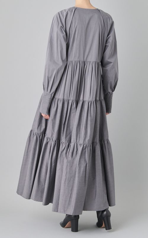 ギャザーティアードロングワンピース