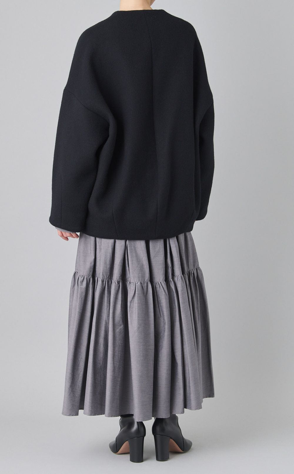 ウールショートノーカラーコート